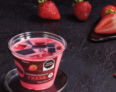 Gelatina Mosaico Fresa Individual